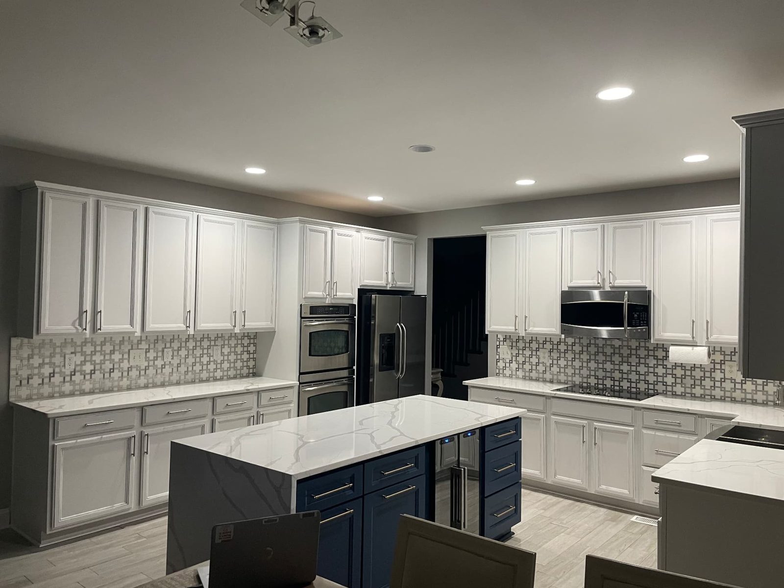 Two-tone kitchen after